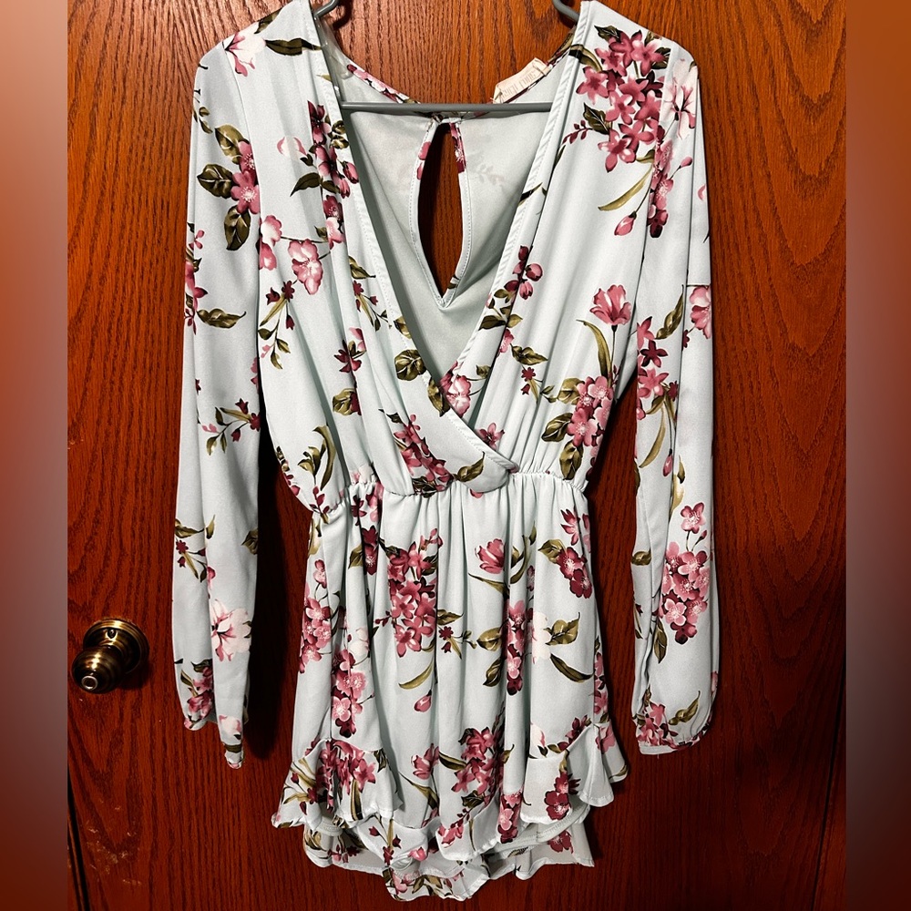 Gorgeous blue floral romper